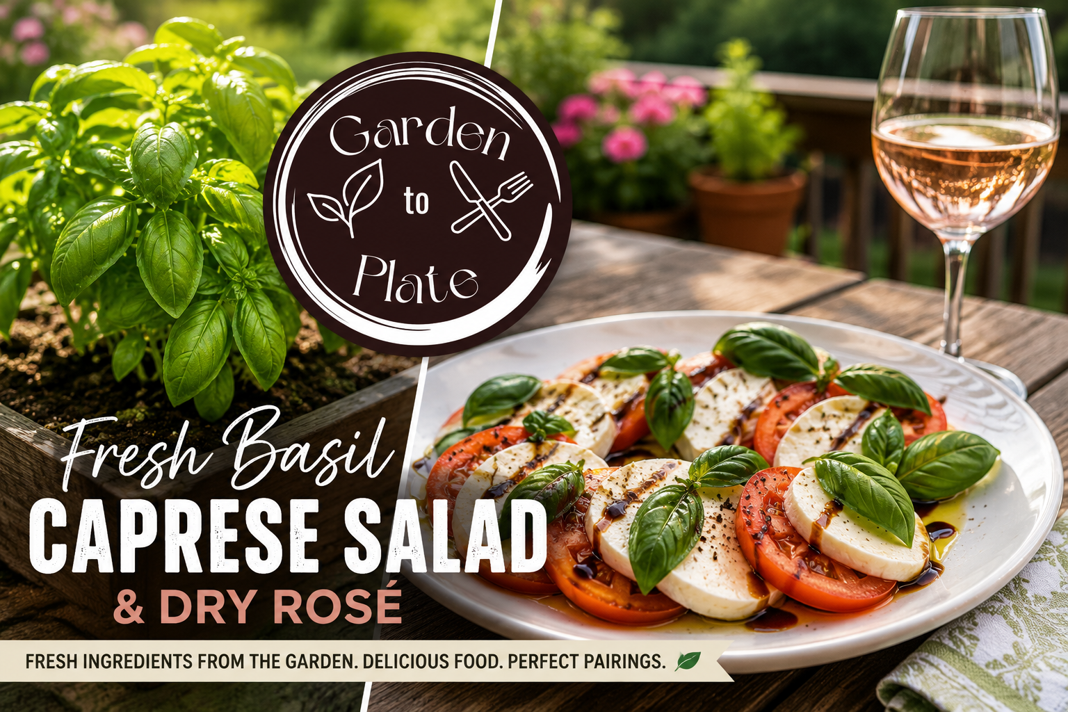 Garden to Plate: Fresh Basil, Caprese Salad and Dry Rosé